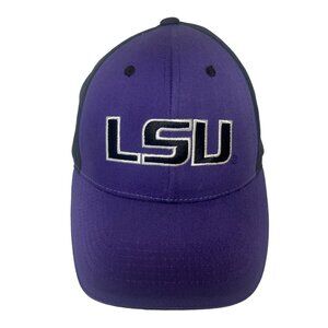 LSU Baseball Hat Cap Tiger Purple & Black  Hook & Loop Louisiana‎ Preowned